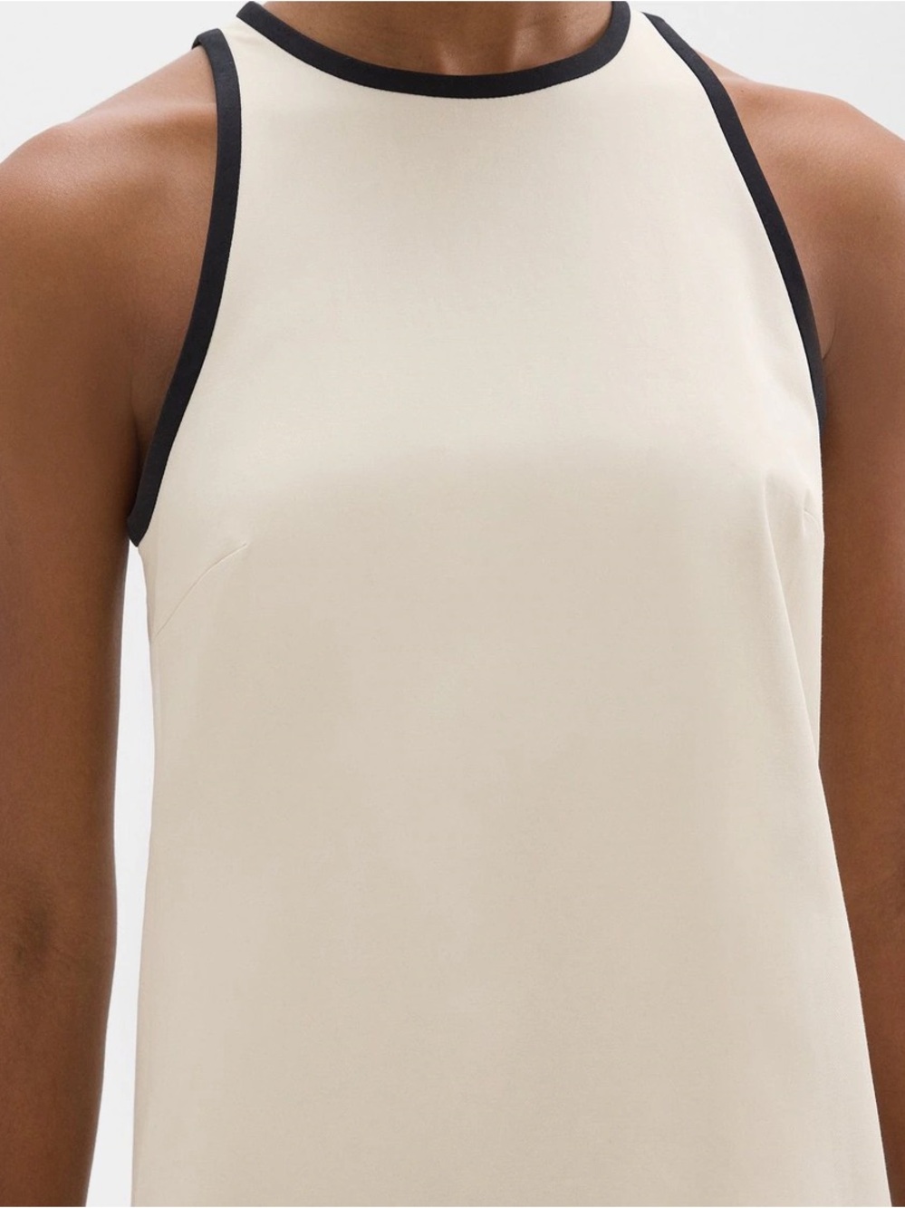 NWT Theory ‘Shift Dress in Organic Cotton’ in “Sand/Black” Size 12 - Picture 3 of 16